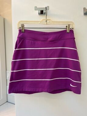 Nike Purple Horizontal-Stripe Athletic Skirt